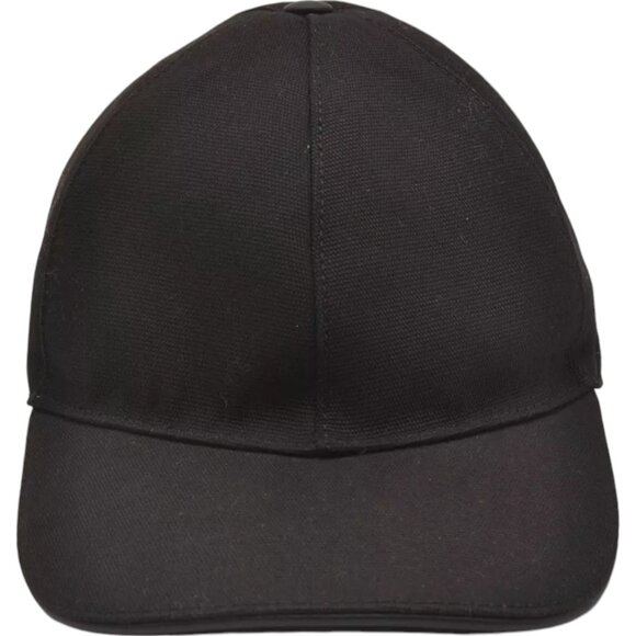 087273AR (S3) Gucci Cap Web Sherry Line Interlocking Black Canvas - Picture 2 of 14